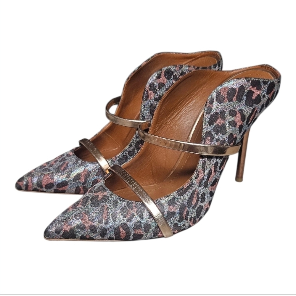 MALONE SOULIERS | Maureen Leopard Print Mule Heels EU 38.5 / US 8 - Picture 3 of 7